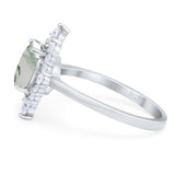 Vintage Style Round Natural Stone Halo Ring