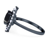 Vintage Style Round Natural Stone Halo Ring