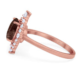 Vintage Style Round Natural Stone Halo Ring