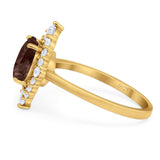 Vintage Style Round Natural Stone Halo Ring