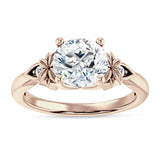 18K Gold IGI Certified Round 2 Carat Lab Grown Diamond Floral Ring