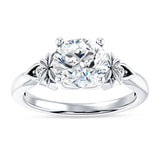 18K Gold IGI Certified Round 2 Carat Lab Grown Diamond Floral Ring