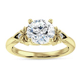 18K Gold IGI Certified Round 2 Carat Lab Grown Diamond Floral Ring