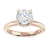 18K Gold IGI Certified Round 1 Carat Lab Grown Diamond Halo Solitaire Ring