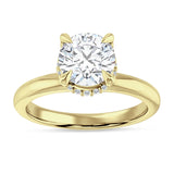 18K Gold IGI Certified Round 1 Carat Lab Grown Diamond Halo Solitaire Ring