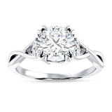 14K Gold IGI Certified Round 2 Carat Lab Grown Diamond Trio Ring