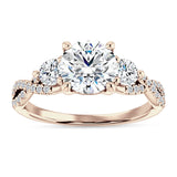 IGI Certified Round 2 Carat Lab Grown Diamond Twisted Trio Ring
