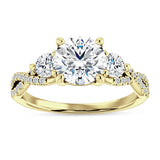 IGI Certified Round 2 Carat Lab Grown Diamond Twisted Trio Ring
