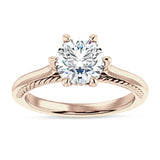 18K Gold IGI Certified Round 1 Carat Lab Grown Diamond Solitaire Ring