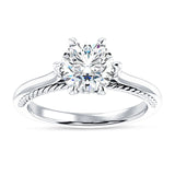 18K Gold IGI Certified Round 1 Carat Lab Grown Diamond Solitaire Ring