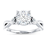 18K Gold IGI Certified Round 3 Carat Lab Grown Diamond Twisted Trio Ring
