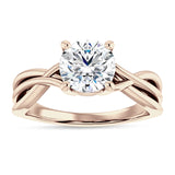 18K Gold IGI Certified Round 2 Carat Lab Grown Diamond Twisted Solitaire Ring