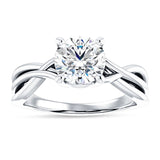 18K Gold IGI Certified Round 3 Carat Lab Grown Diamond Twisted Solitaire Ring