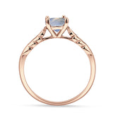 Art Deco Round Natural Stone Solitaire Ring