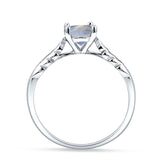 Art Deco Round Natural Stone Solitaire Ring