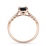 Art Deco Round Natural Stone Solitaire Ring
