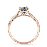 Art Deco Round Natural Stone Solitaire Ring