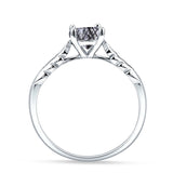 Art Deco Round Natural Stone Solitaire Ring