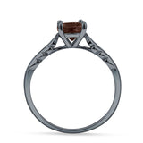 Art Deco Round Natural Stone Solitaire Ring