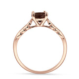 Art Deco Round Natural Stone Solitaire Ring