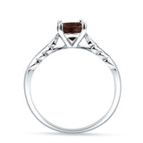 Art Deco Round Natural Stone Solitaire Ring