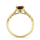 Art Deco Round Natural Stone Solitaire Ring