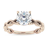 IGI Certified Round 3 Carat Lab Grown Diamond Twisted Rope Solitaire Ring