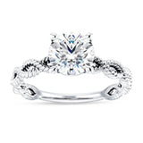 IGI Certified Round 2 Carat Lab Grown Diamond Twisted Rope Solitaire Ring