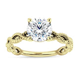 IGI Certified Round 3 Carat Lab Grown Diamond Twisted Rope Solitaire Ring