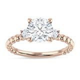 18K Gold IGI Certified Round 1 Carat Lab Grown Diamond Three Stone Trio Ring