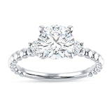 18K Gold IGI Certified Round 3 Carat Lab Grown Diamond Three Stone Trio Ring