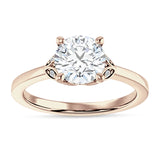 18K Gold IGI Certified Round 3 Carat Lab Grown Diamond Leaf Floral Ring
