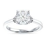 18K Gold IGI Certified Round 2 Carat Lab Grown Diamond Leaf Floral Ring