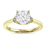 18K Gold IGI Certified Round 3 Carat Lab Grown Diamond Leaf Floral Ring