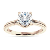 IGI Certified Round 2 Carat Lab Grown Diamond Twisted Solitaire Ring