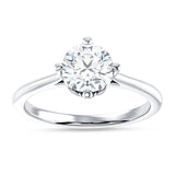 10K Gold IGI Certified Round 1 Carat Lab Grown Diamond Cathedral Solitaire Ring
