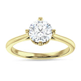 10K Gold IGI Certified Round 1 Carat Lab Grown Diamond Cathedral Solitaire Ring
