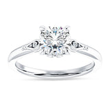 18K Gold IGI Certified Round 1 Carat Lab Grown Diamond Hidden Halo Art Deco Trio Ring