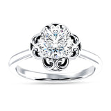 18K Gold IGI Certified Round 3 Carat Lab Grown Diamond Art Deco Solitaire Ring