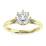 10K Gold IGI Certified Round 2 Carat Lab Grown Diamond Art Deco Marquise Style Ring