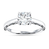 IGI Certified Round 2 Carat Lab Grown Diamond Flower Leaf Solitaire Ring