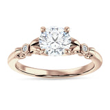 IGI Certified Round 2 Carat Lab Grown Diamond Art Deco Filigree Ring