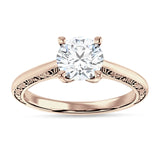 IGI Certified Round 2 Carat Lab Grown Diamond Art Deco Filigree Solitaire Ring