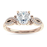 18K Gold IGI Certified Round 3 Carat Lab Grown Diamond Art Deco Cluster Twisted Ring