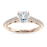 18K Gold IGI Certified Round 3 Carat Lab Grown Diamond Art Deco Cluster Filigree Ring