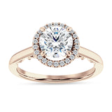 18K Gold IGI Certified Round 3 Carat Lab Grown Diamond Art Deco Filigree Cluster Halo Ring