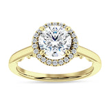 18K Gold IGI Certified Round 2 Carat Lab Grown Diamond Art Deco Filigree Cluster Halo Ring