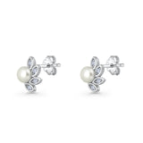 Pearl Leaf Stud Earrings