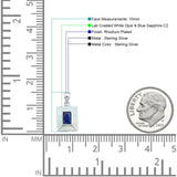  Emerald Blue Sapphire CZ Pendant 