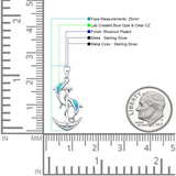 Dolphin Anchor CZ Pendant Necklace